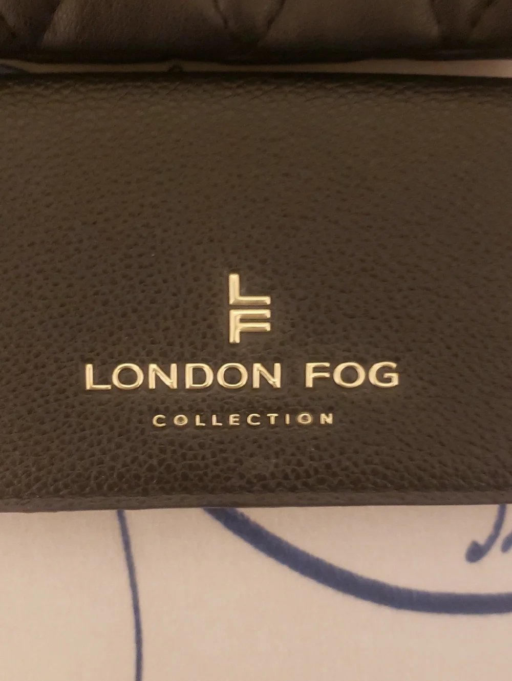 London Fog Black Quilted Pouch with Black Card Holder